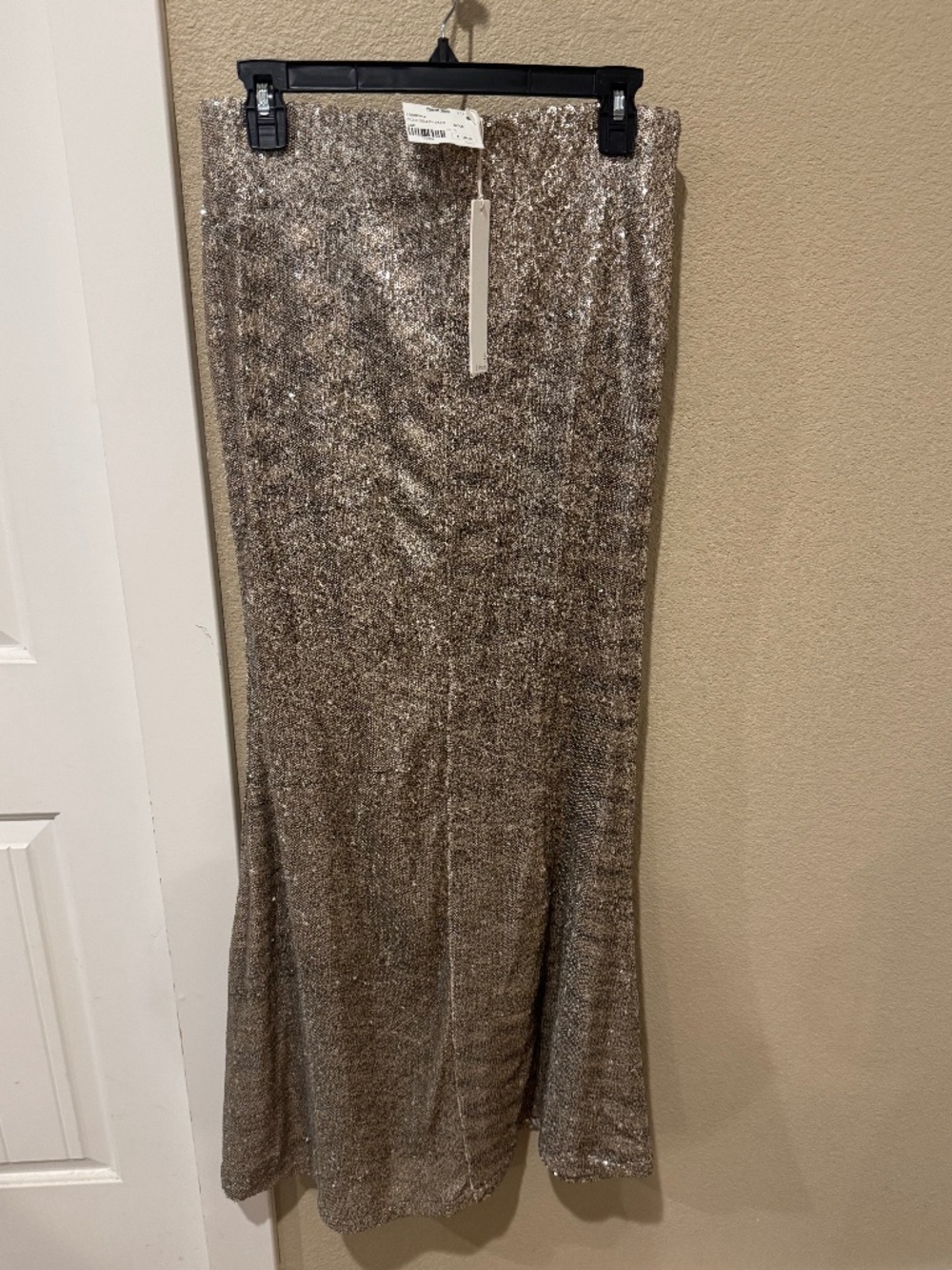 Gold Sequin Line and Dot Mermaid Skirt